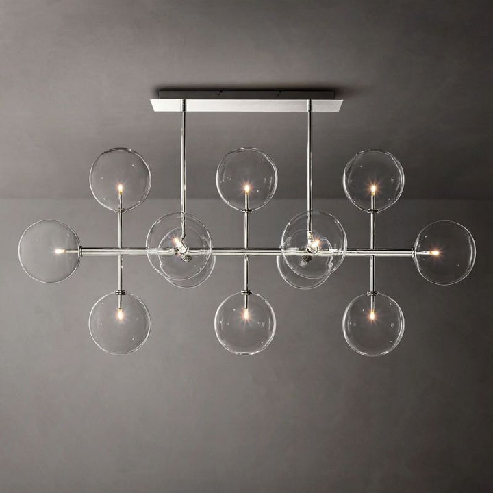 Gale Glass Globe Mobile Linear  Living Room Chandelier 58"