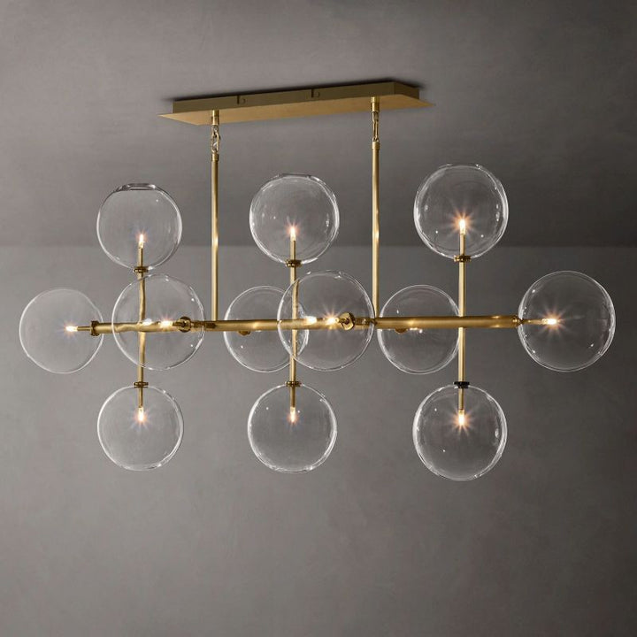 Gale Glass Globe Mobile Linear  Living Room Chandelier 58"
