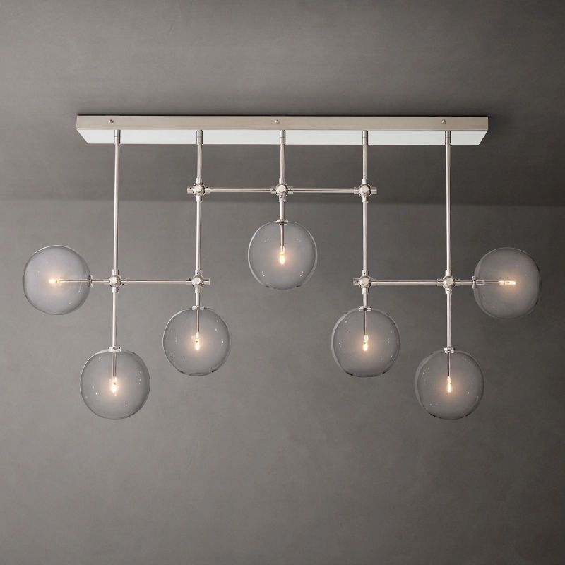 Gale Glass Globe Mobile Linear  Living Room Chandelier 60"