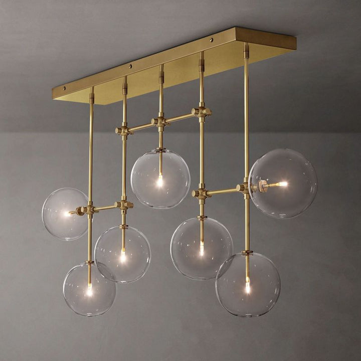 Gale Glass Globe Mobile Linear  Living Room Chandelier 60"
