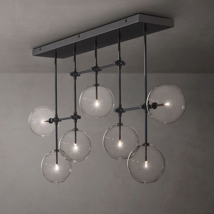 Gale Glass Globe Mobile Linear  Living Room Chandelier 60"