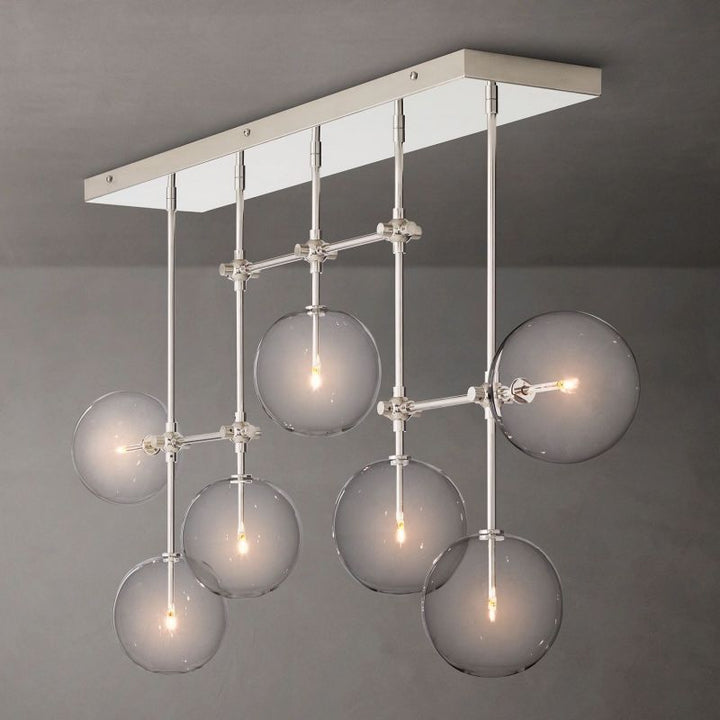 Gale Glass Globe Mobile Linear  Living Room Chandelier 60"