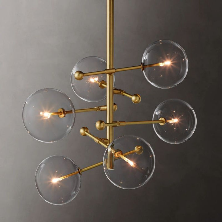 Gale Glass Globe Mobile Six-arm  Living Room Chandelier 40"