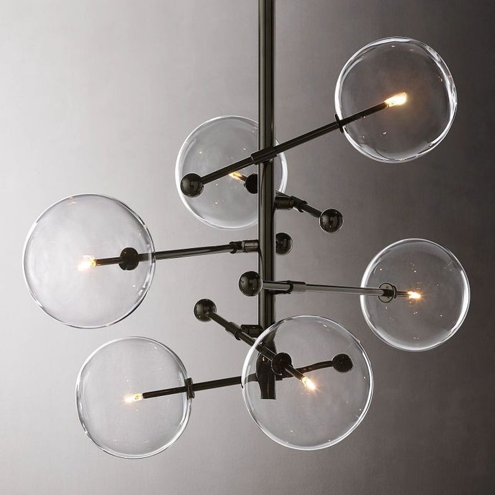 Gale Glass Globe Mobile Six-arm  Living Room Chandelier 40"