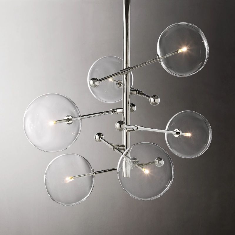 Gale Glass Globe Mobile Six-arm  Living Room Chandelier 40"