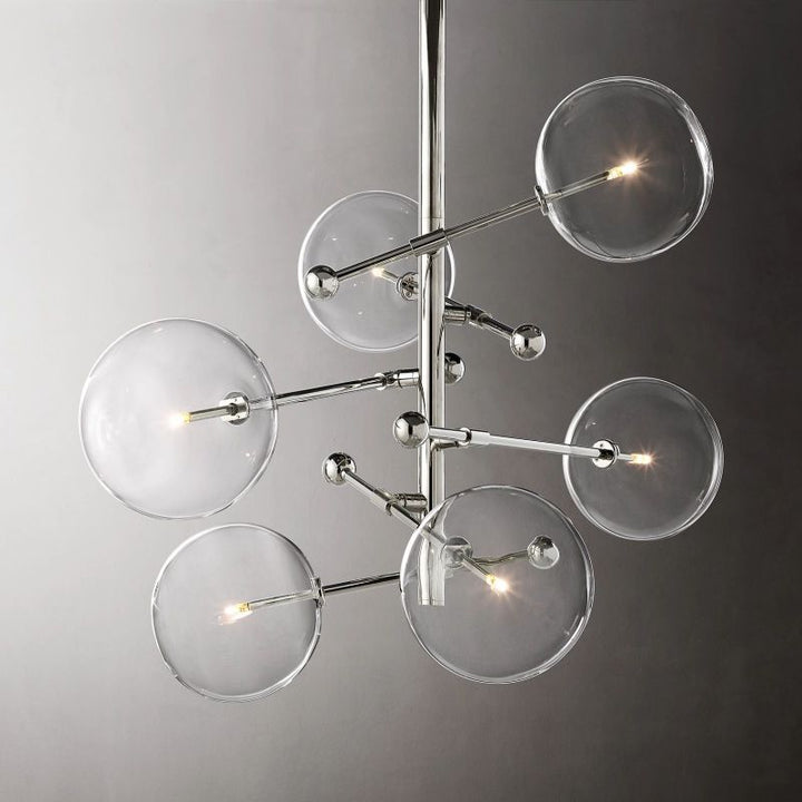 Gale Glass Globe Mobile Six-arm  Living Room Chandelier 40"