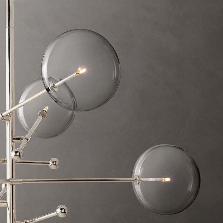 Gale Glass Globe Mobile Six-arm  Living Room Chandelier 55"