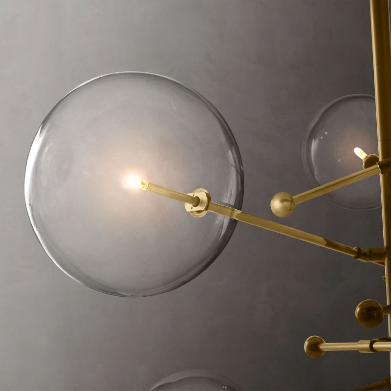 Gale Glass Globe Mobile Six-arm  Living Room Chandelier 55"