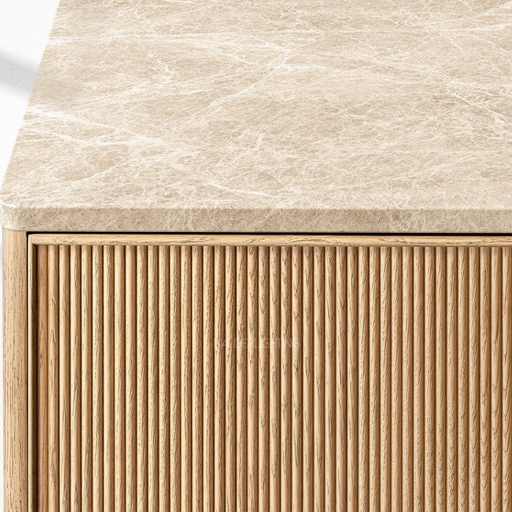 Ganvieve Emperador Reeded Double-Door Sideboard