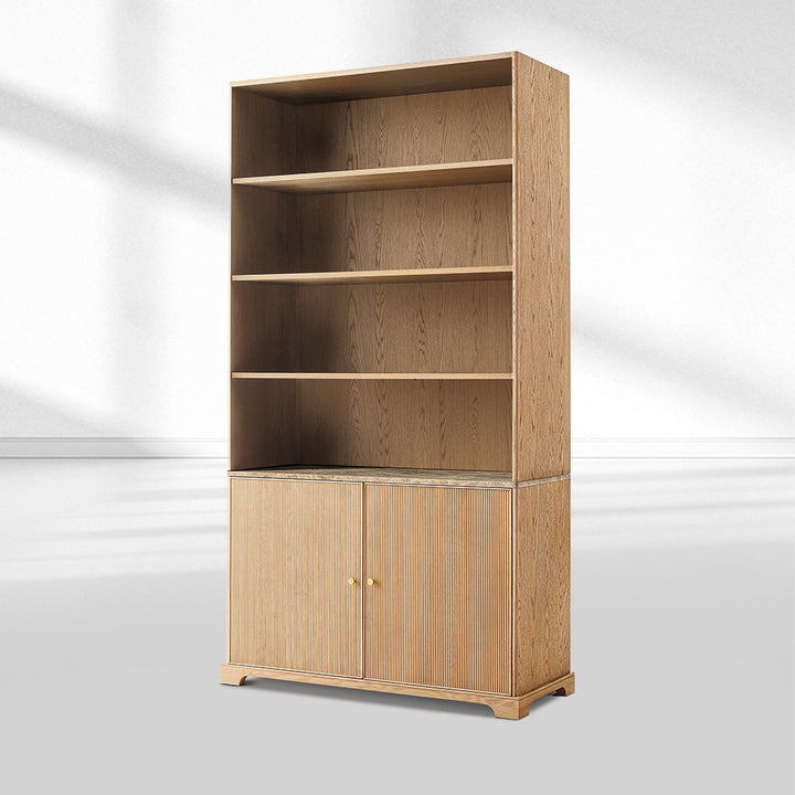 Ganvieve Emperador Reeded Sideboard & Hutch