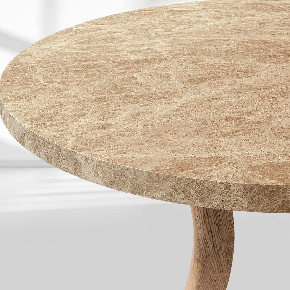 Ganvieve Emperador Round Dining Table