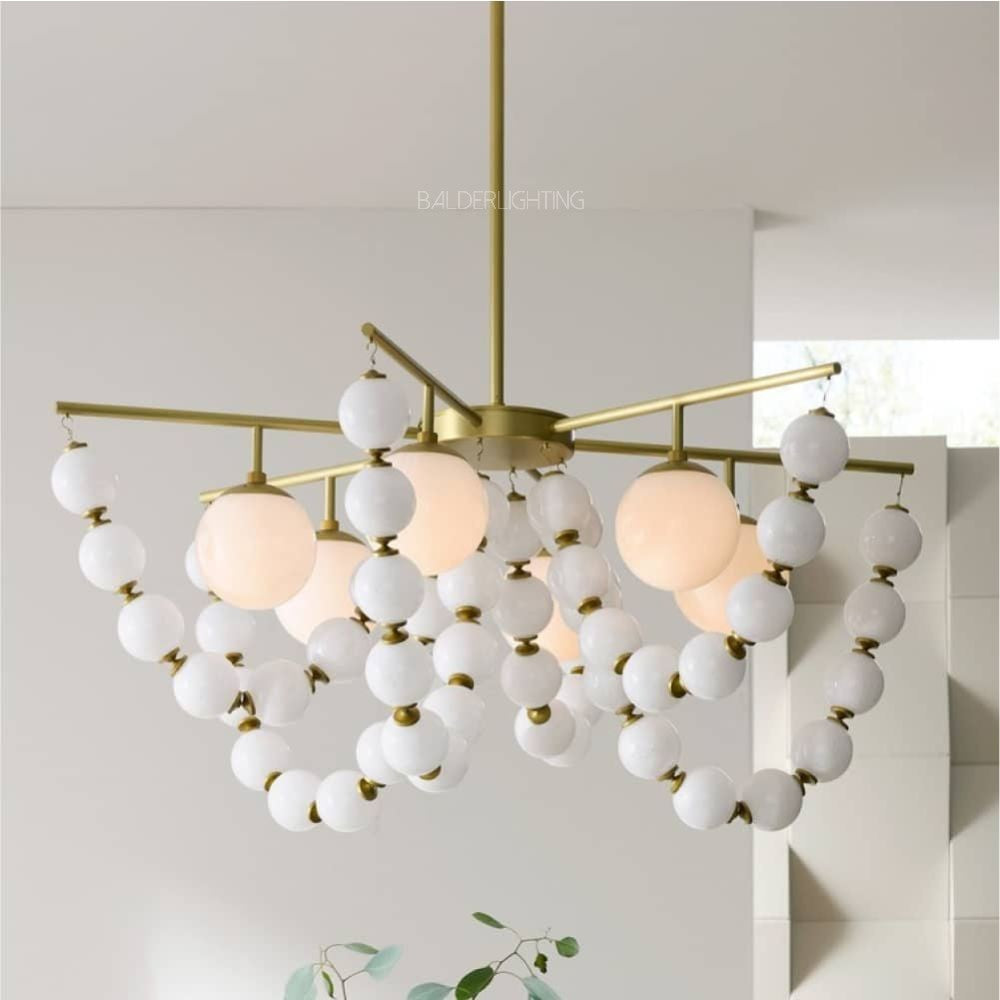 Genvan Glass Round Chandelier 42"