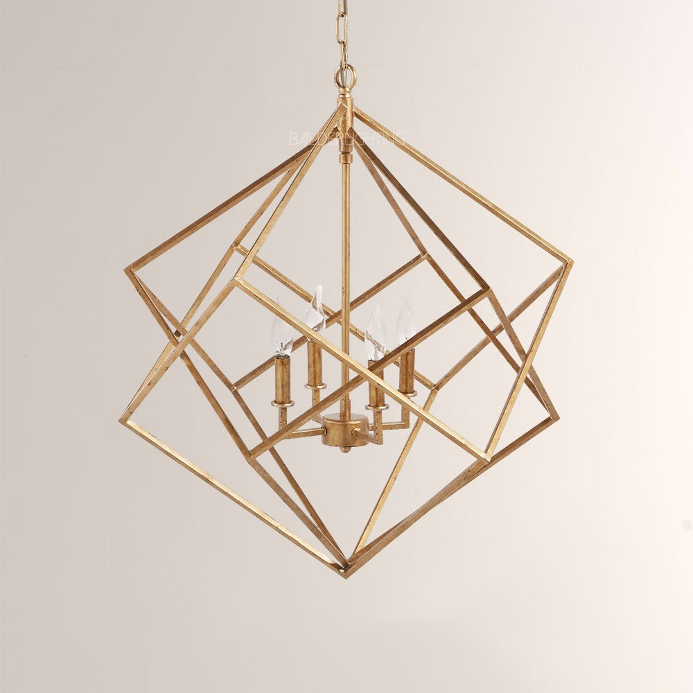 Geosu Metal Four-Light Chandelier 30"