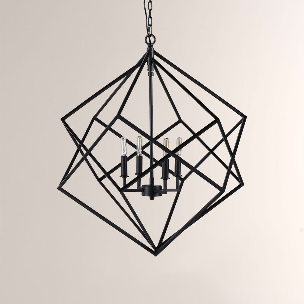 Geosu Metal Four-Light Chandelier 30"