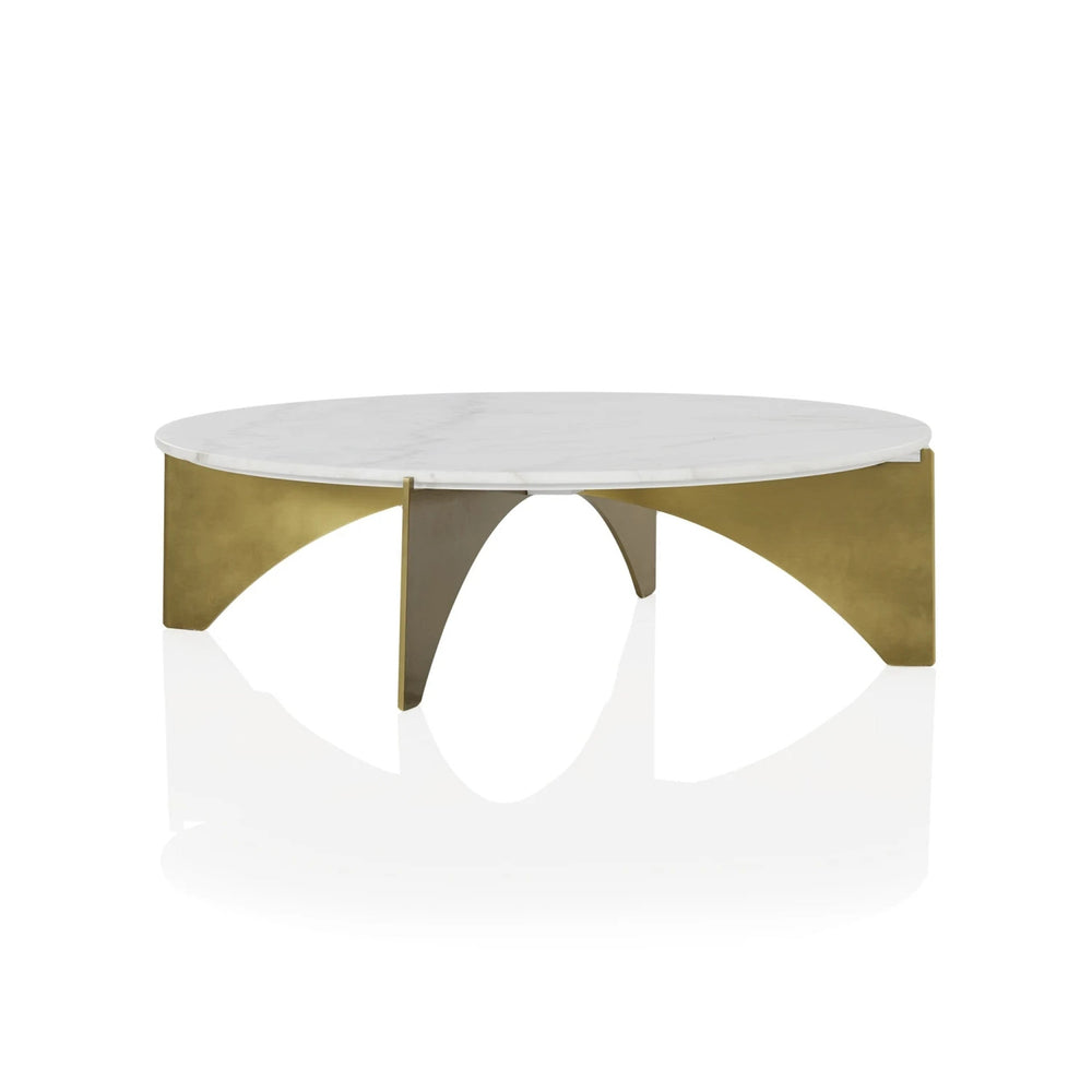 Geraldine Marble and Brass Coffee Table