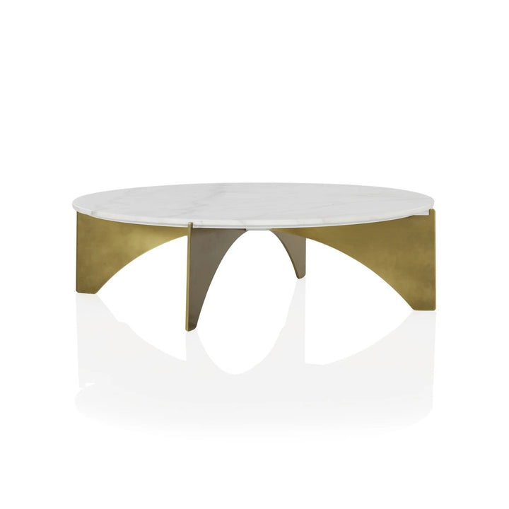 Geraldine Marble and Brass Coffee Table