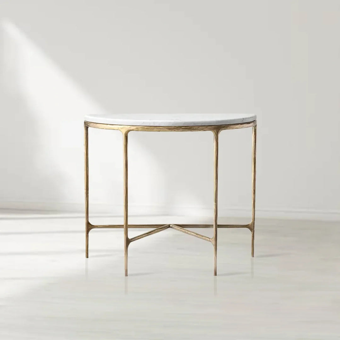 Giacometti Marble Demilune Console Table