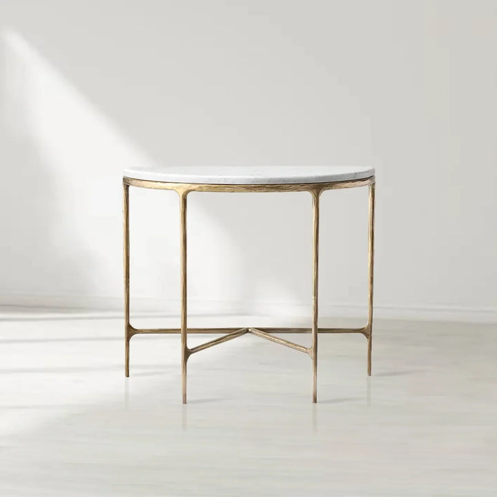 Giacometti Marble Demilune Console Table