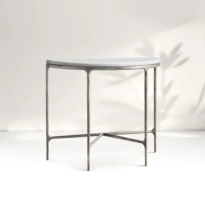 Giacometti Marble Demilune Console Table