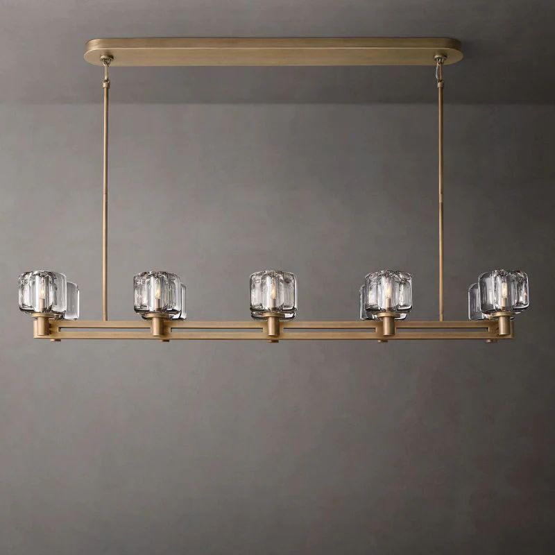 Gindy Crystal Linear Chandelier 10 Lights 54"