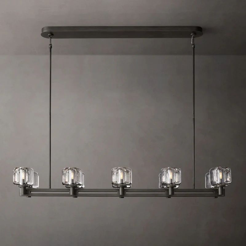 Gindy Crystal Linear Chandelier 10 Lights 54"