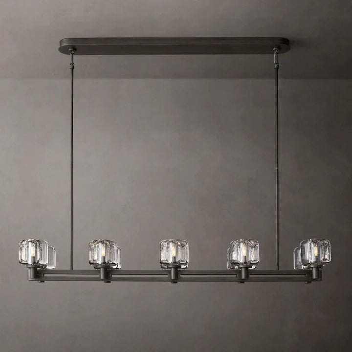 Gindy Crystal Linear Chandelier 10 Lights 54"