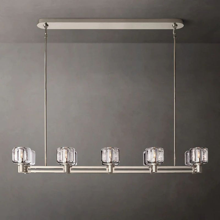 Gindy Crystal Linear Chandelier 10 Lights 54"