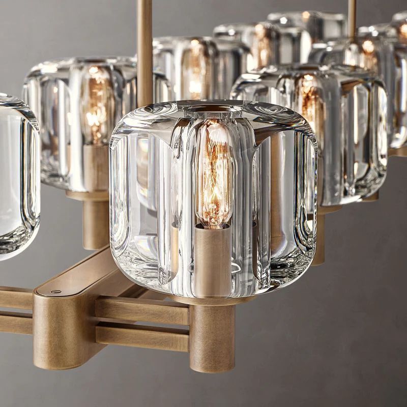 Gindy Crystal Linear Chandelier 10 Lights 54"