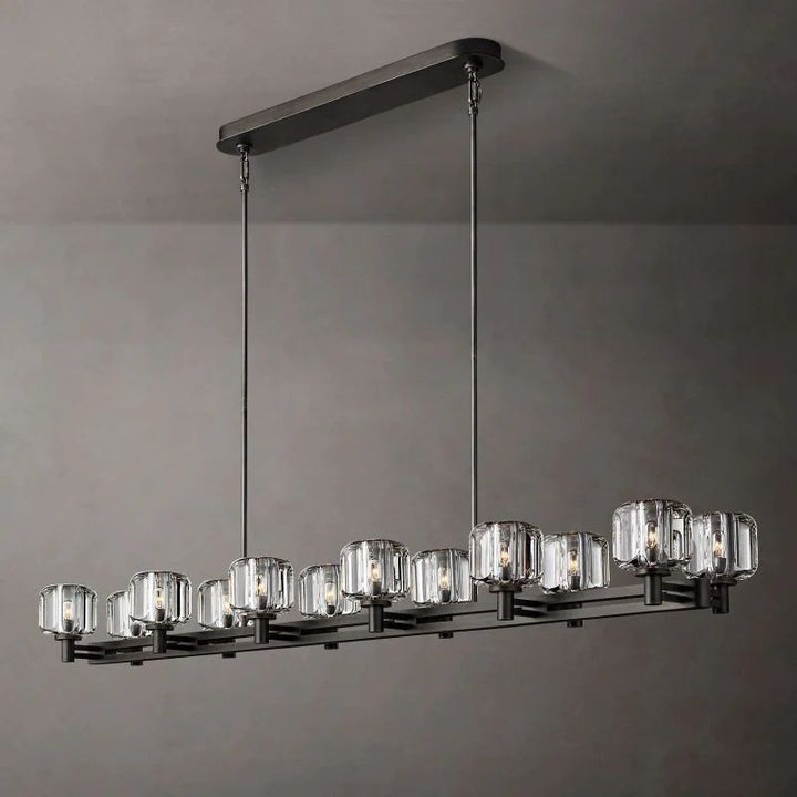 Gindy Crystal Linear Chandelier 12 Lights 72"