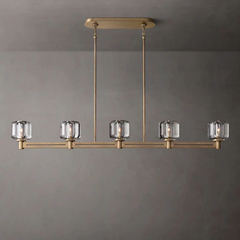 Gindy Crystal Linear Chandelier 5 Lights 54"