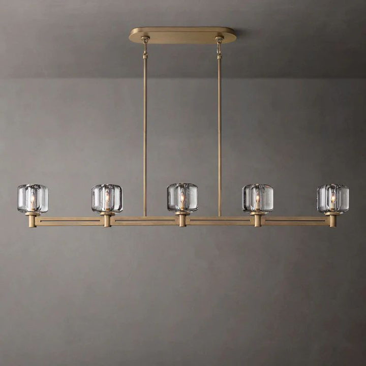 Gindy Crystal Linear Chandelier 5 Lights 54"