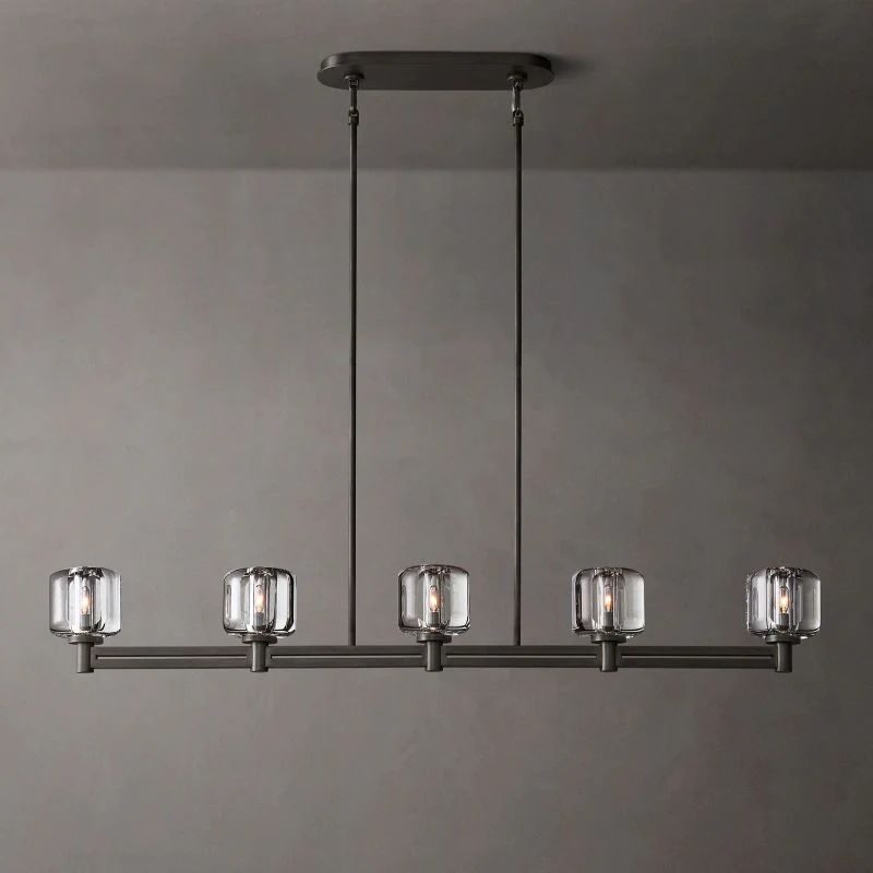 Gindy Crystal Linear Chandelier 5 Lights 54"