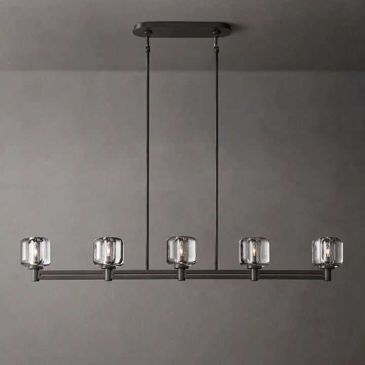 Gindy Crystal Linear Chandelier 5 Lights 54"