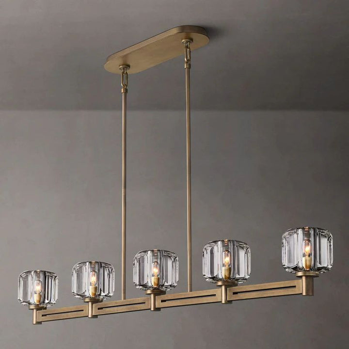 Gindy Crystal Linear Chandelier 5 Lights 54"