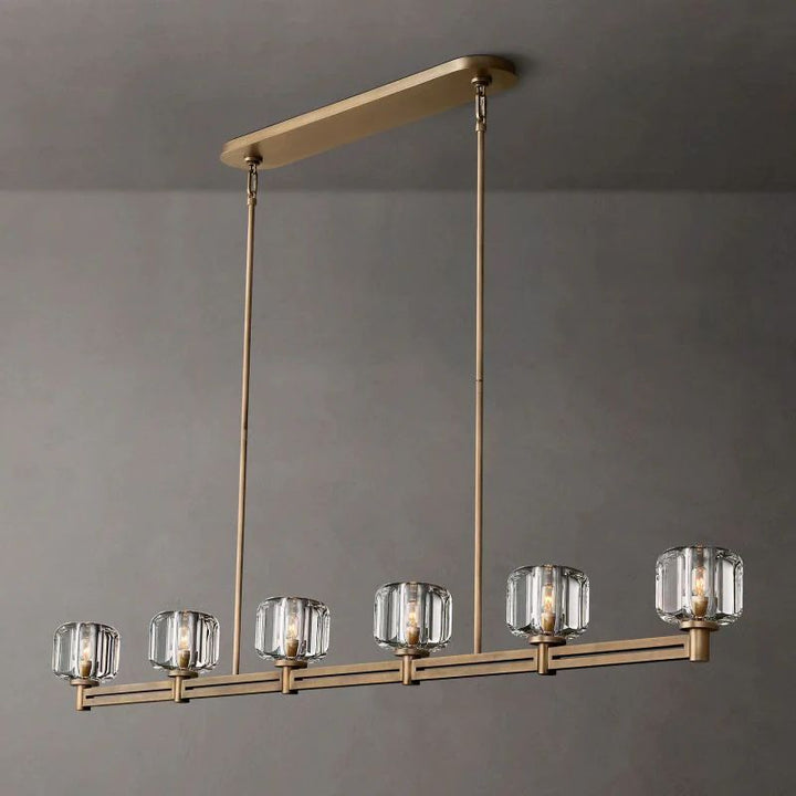 Gindy Crystal Linear Chandelier 6 Lights 72"