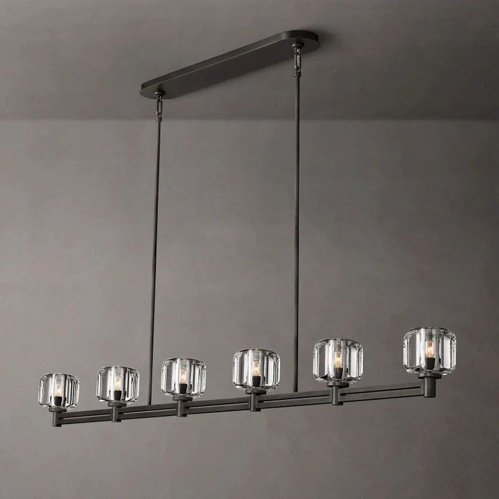 Gindy Crystal Linear Chandelier 6 Lights 72"