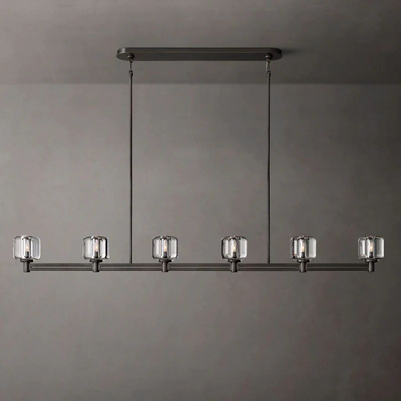 Gindy Crystal Linear Chandelier 6 Lights 72"