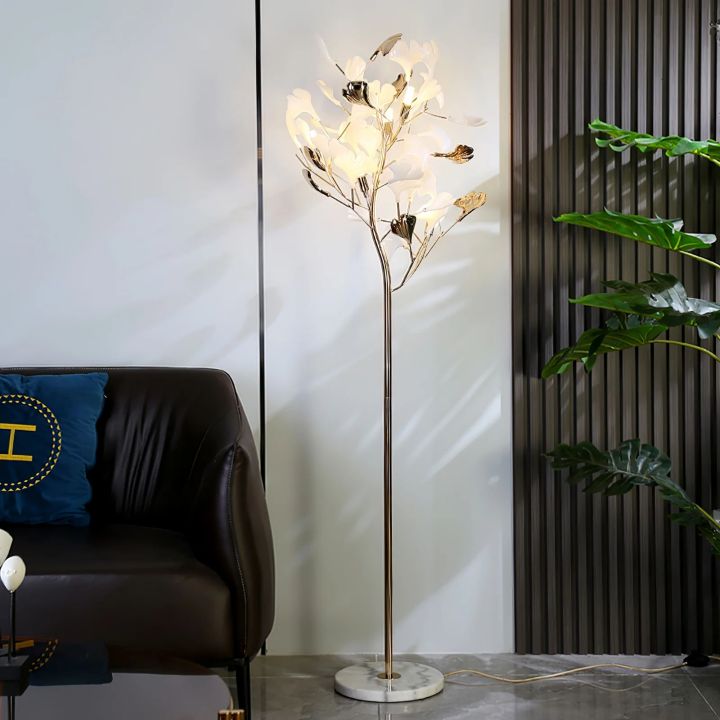 Ceramic Gingko Leaf Floor Lamp