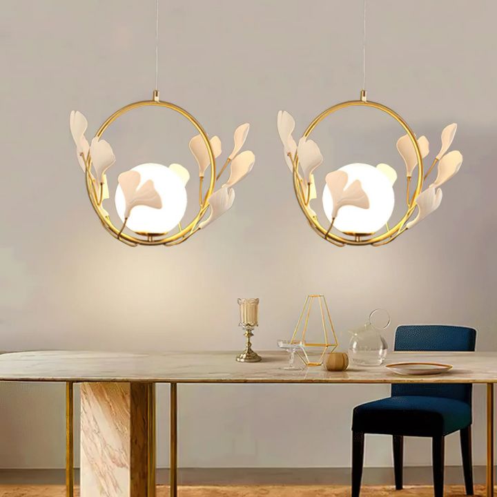 Ceramic Gingko Pendant Lamp