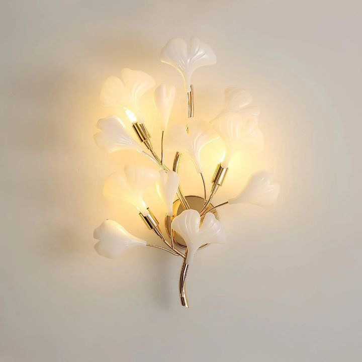 Ceramic Gingko Wall Lamp