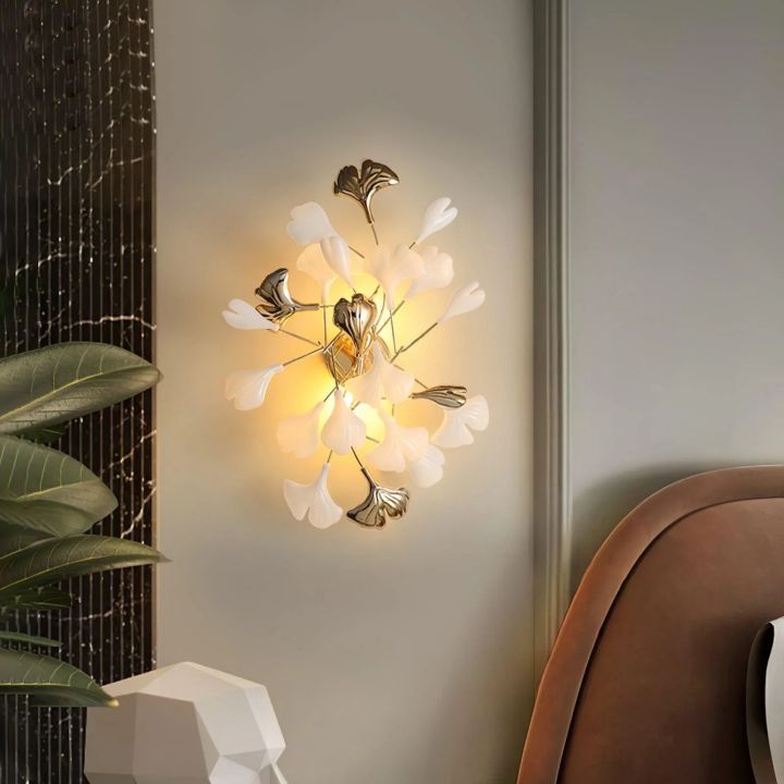 Ceramic Gingko Wall Lamp