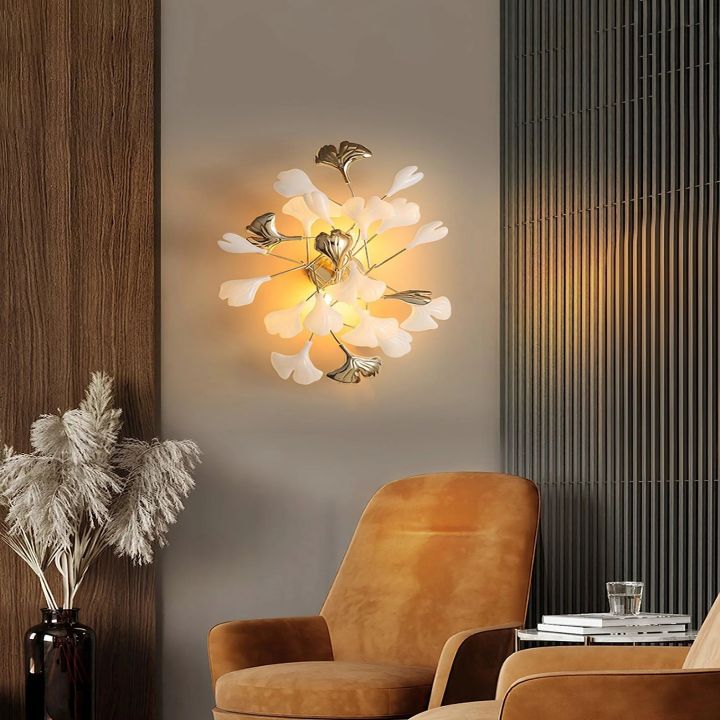 Ceramic Gingko Wall Lamp