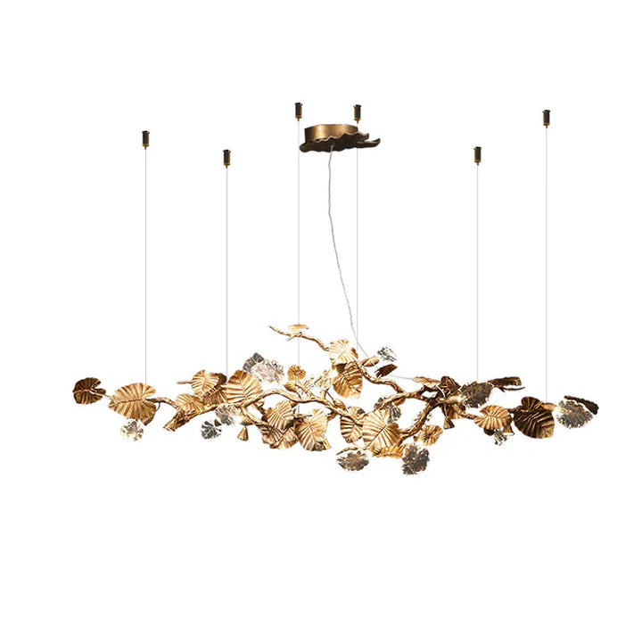 Gold Leaf Crystal Chandelier