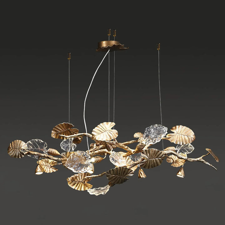 Gold Leaf Crystal Chandelier