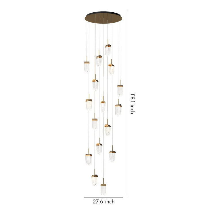 Gold Staircase Chandelier Modern Creative Luxury Ceiling Light