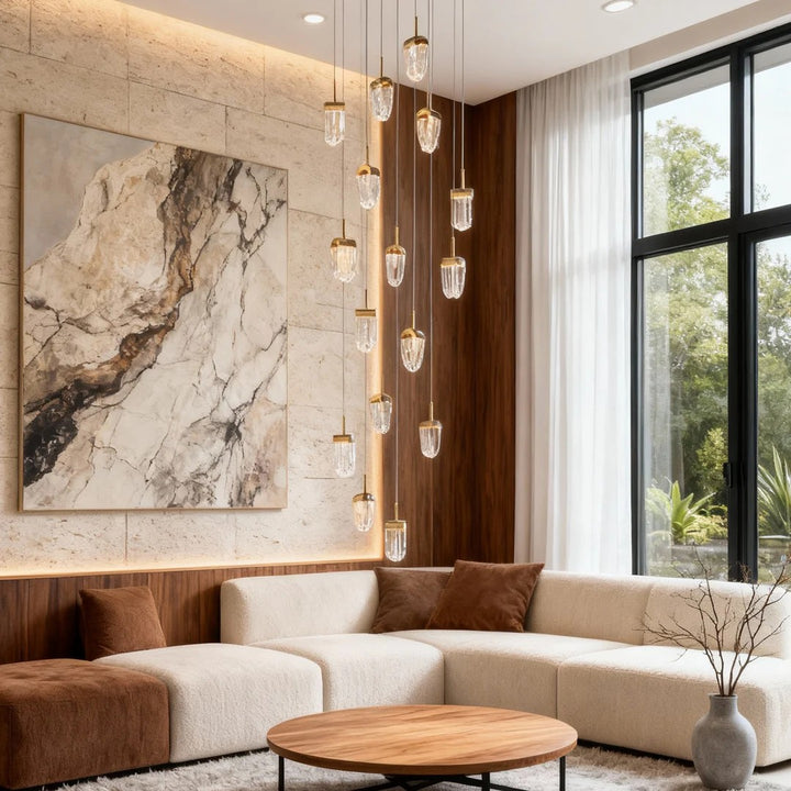 Gold Staircase Chandelier Modern Creative Luxury Ceiling Light