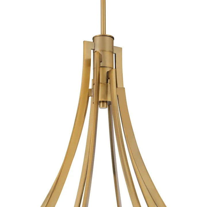Golden Beaded Ring Glass Chandelier 50"