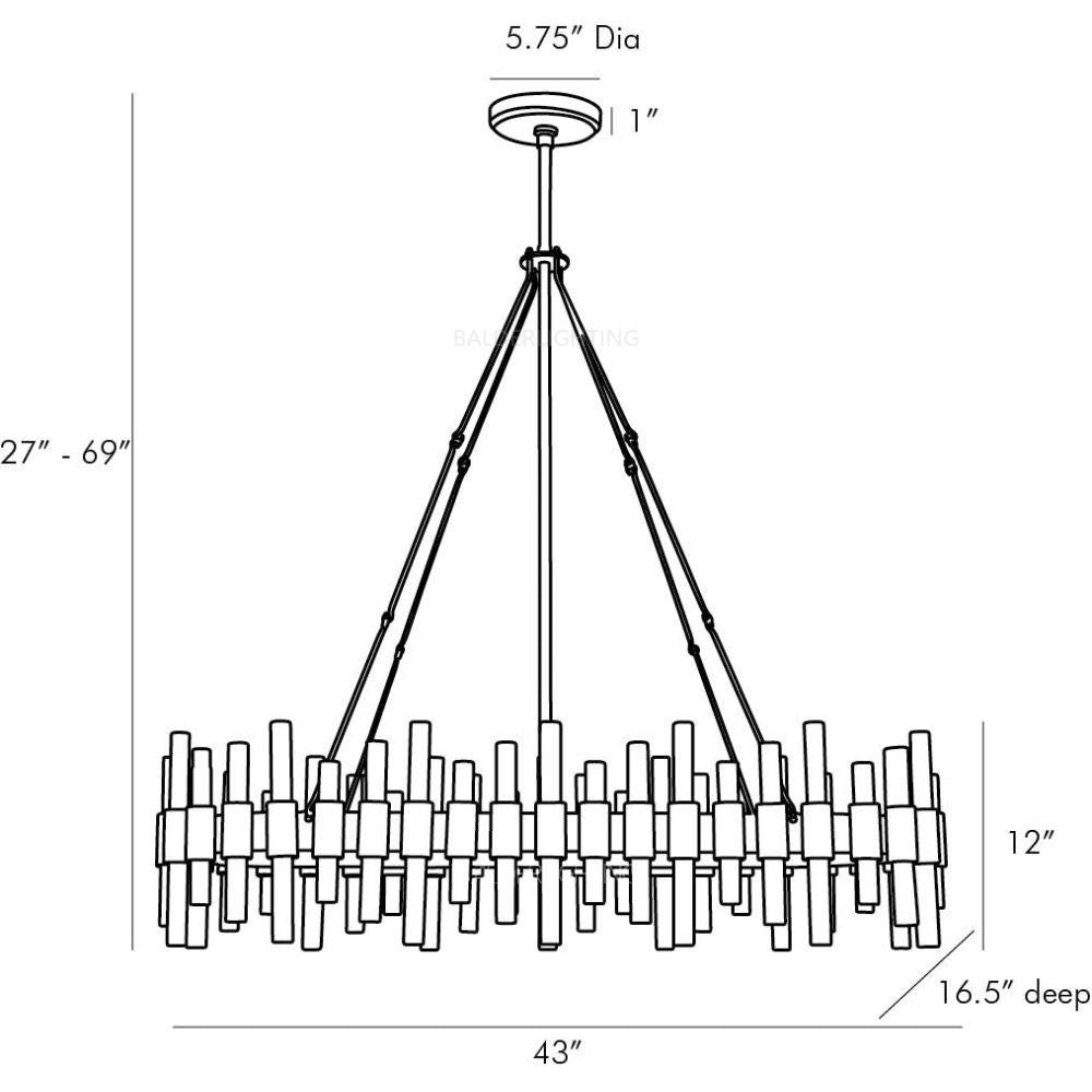 Hasnie Oval Chandelier 43"