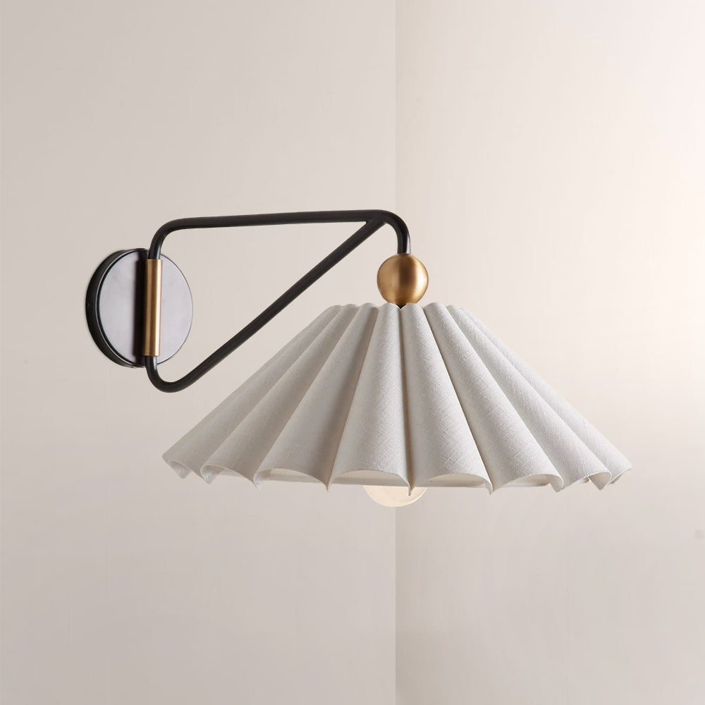 Hilye Pleated Linen Wall Sconce