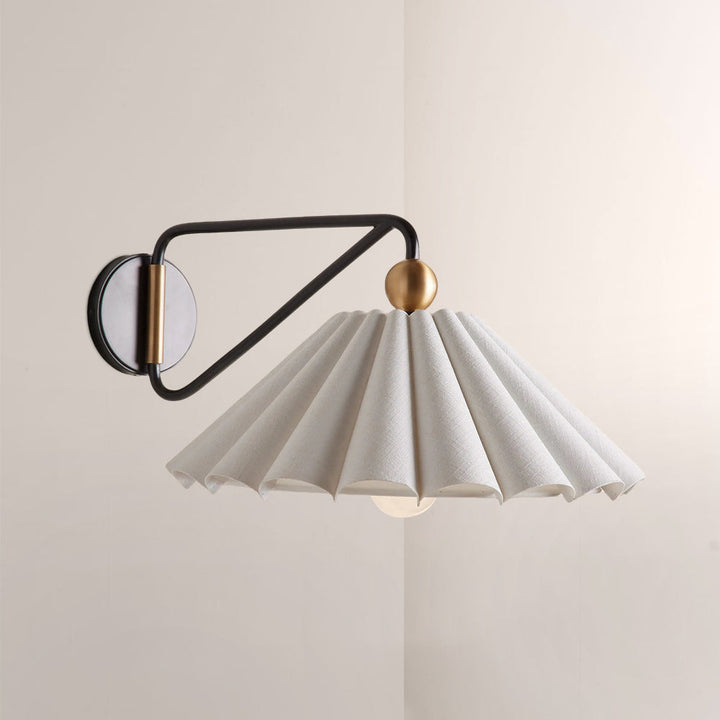 Hilye Pleated Linen Wall Sconce